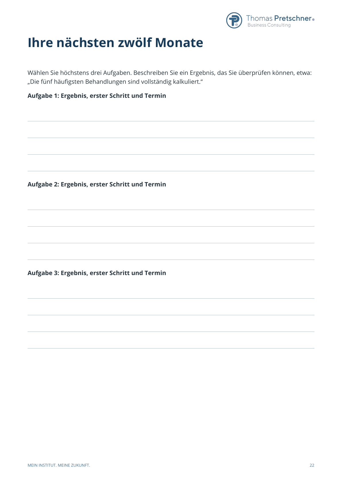 12-Monats-Plan aus dem Workbook